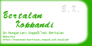 bertalan koppandi business card